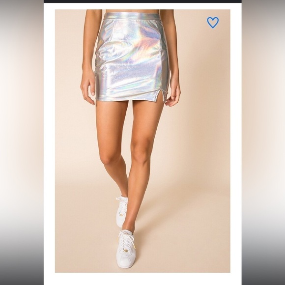 superdown metallic silver tamia mini skirt Size XXS - Picture 3 of 15